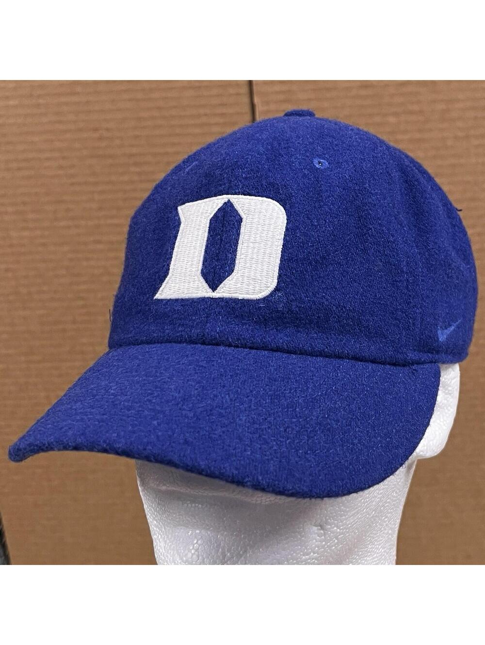Duke Blue Devils Hat Cap NCAA Wool Blend Ball Cap Nike Leather Strap Back
